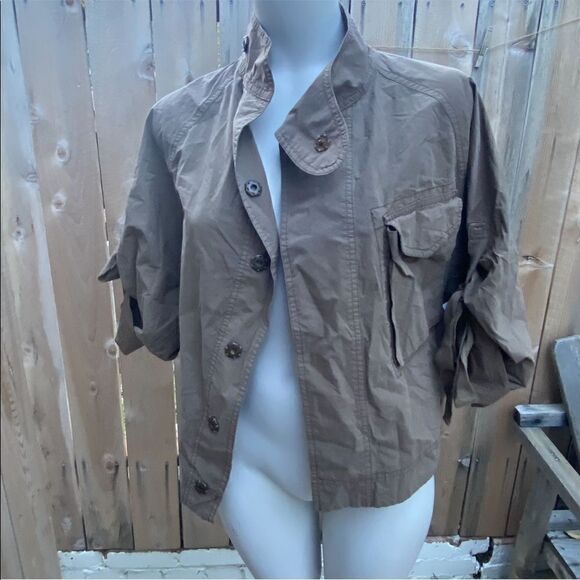 All Saints lightweight cotton taupe jacket size 4 - Picture 6 of 10